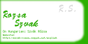 rozsa szvak business card