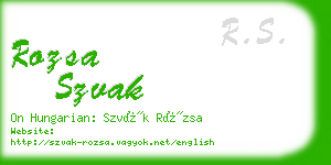 rozsa szvak business card